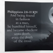 死の十字架 - フィリピ書 2:8–11 KJV トラクト 三つ折りカード (内部最初)