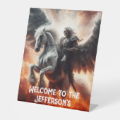 死の天使が馬のハロウィン淡い色のに乗り込む 台座サイン (正面)