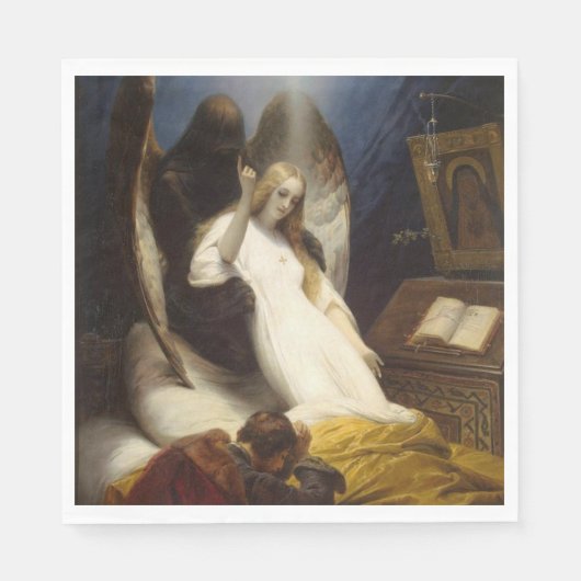 死の天使(天国へ) (Horace Vernet) スタンダードランチョンナプキン (正面)