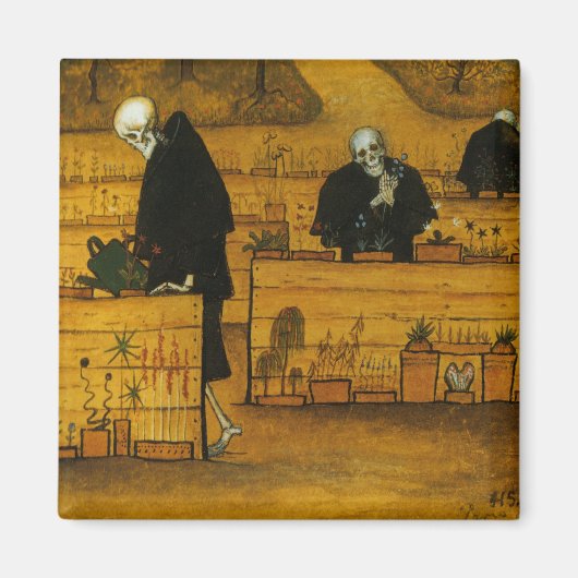 死の庭（Hugo Simberg著） マグネット (正面)