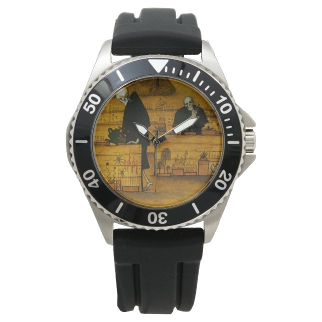 死の庭（Hugo Simberg著） 腕時計 (正面)