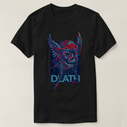 死の悪バイキングスカル悪魔1 Tシャツ (デザイン正面)