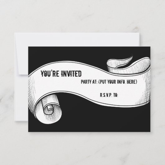 死の日と紫のバラ 招待状 (裏面)