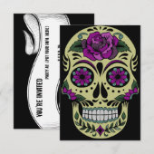 死の日と紫のバラ 招待状 (正面/裏面)