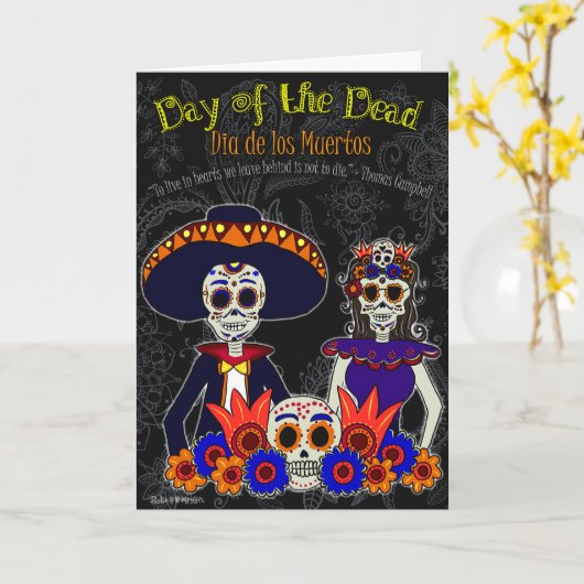 死の日 カード (黄色い花)