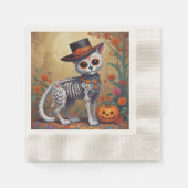 死の日/ディアデロスムエルトスエルガト 縁ありカクテルナプキン (正面)