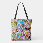 死の日：メキシコ鮮やかンの模様。 トートバッグ (裏面)