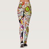 死の日：メキシコ鮮やかンの模様。 レギンス (裏面)