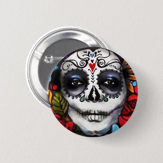 死の日 缶バッジ (正面&裏面)