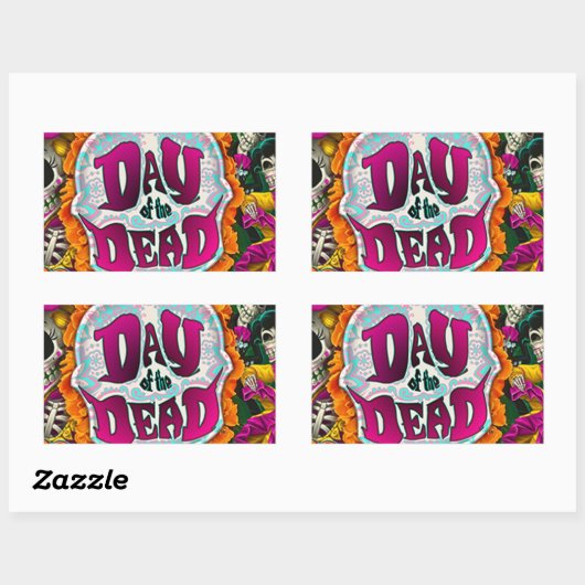 死の日 長方形シール (シート)