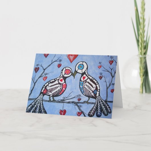 死の木の日にハートを愛する鳥 カード (正面)