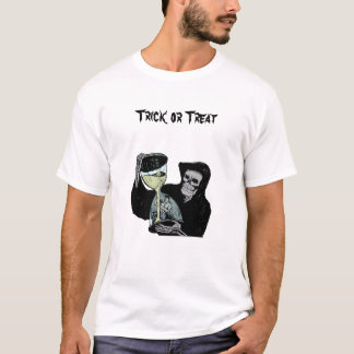 死の砂時計の死神のトリックまたはハロウィーンの治療 Tシャツ