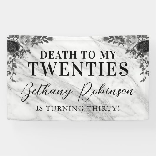 死の私の20代の誕生日バナー 横断幕 (横)