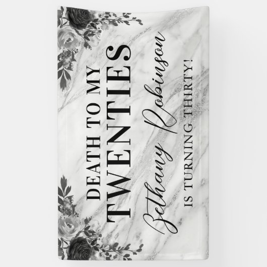 死の私の20代の誕生日バナー 横断幕 (縦)