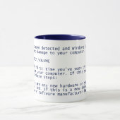 死の窓青い画面 – BSOD – 青いマグ マグカップ (中央)