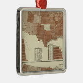 死の統計的な地図 メタルオーナメント (右)