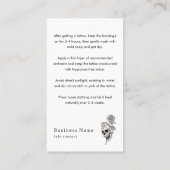 死の蝶タトゥーアフターケアの指示 名刺 (裏面)