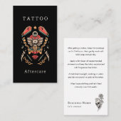 死の蝶タトゥーアフターケアの指示 名刺 (正面/裏面)