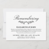 死の記念日を思い出す黒い緑のジョイント 招待状 (正面)