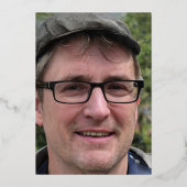 死の記念日白い鳩の青い写真 箔招待状 (裏面)