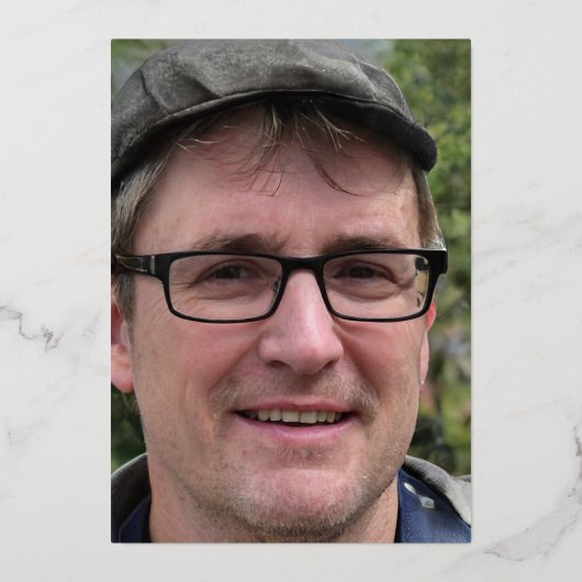 死の記念日白い鳩の青い写真 箔招待状 (裏面)