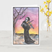 死の遊バイオリンのグリーティングカード カード (黄色い花)