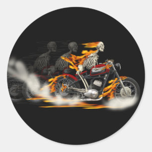 死の金属のモーターバイクのライダーのゴム製焼跡 ラウンドシール