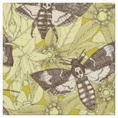 死の頭を持つホークモスのシャルトルーズ ファブリック (クローズアップ)