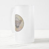 死の頭部のタカガ フロストグラスビールジョッキ (正面左)