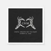 死の骸骨とバラまで愛結婚者 スタンダードカクテルナプキン (正面)