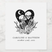 死の骸骨とバラまで愛結婚者 ワインラベル (シングルラベル)