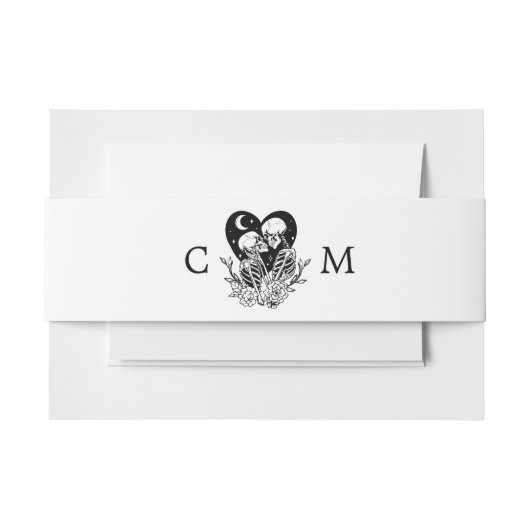 死の骸骨とバラまで愛結婚者 招待状ベリーバンド (正面例)