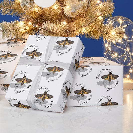 死の鷹の頭モノグラム ラッピングペーパー (クリスマス)