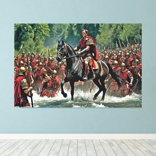 "死はキャスト:シーザーのルビコン挑戦" キャンバスプリント (インサイチュ (ウッドフロア))