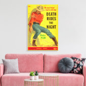 死はナイトウェスタンの本のカバーに乗る キャンバスプリント (インサイチュ (リビング))