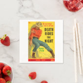 死はナイトウェスタンの本のカバーに乗る スタンダードカクテルナプキン (インサイチュ)