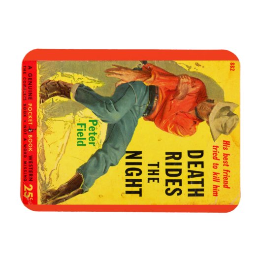 死はナイトウェスタンの本のカバーに乗る マグネット (横)