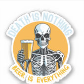 死は何でもないビールは夢想だ シール (正面)