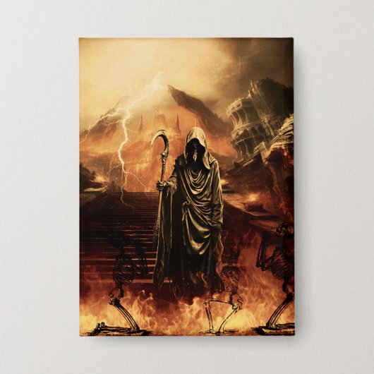 死は情けがない 缶バッジ (正面)