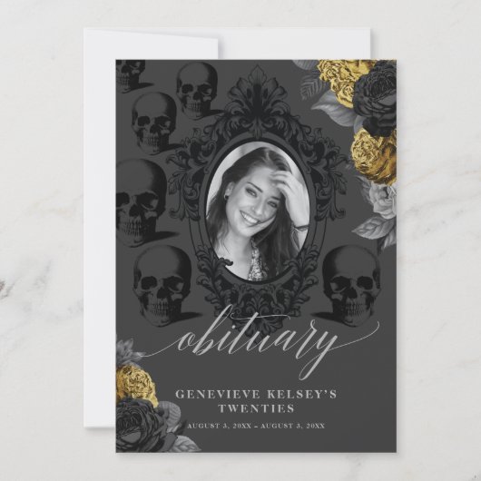 『死は青春の死』 招待状 (正面)