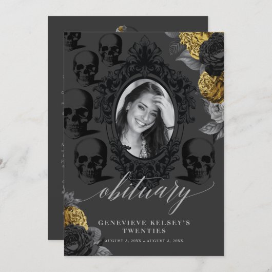 『死は青春の死』 招待状 (正面/裏面)