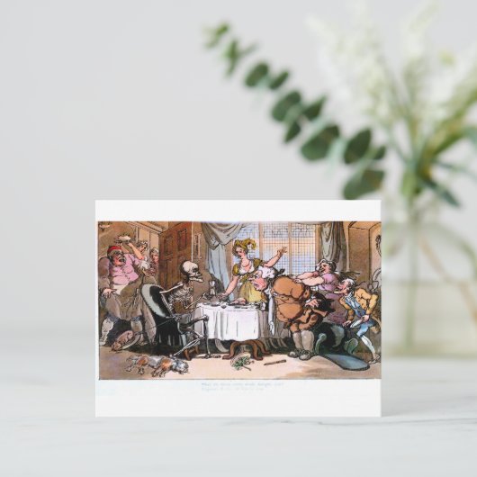 死は、これらの味わい食事を楽しむあなたのはがきを喜ぶ ポストカード (スタンド正面)