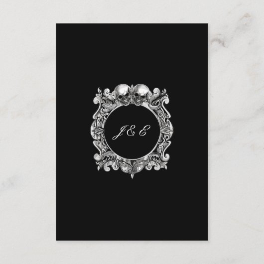死までゴシックスカルモノグラム結婚ズ エンクロージャーカード (裏面)