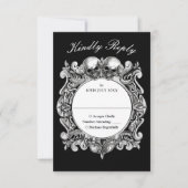 死までゴシックスカルモノグラム結婚ズ 出欠カード (正面)