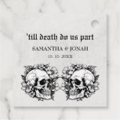 死までゴシック様式のフローラ結婚スカル フェイバータグ (裏面)