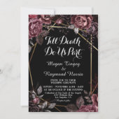 死まで |黒ゴシック暗黒フローラエレガント秋 招待状 (正面)