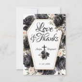 死まで | Gothic Blackバラ棺ありがとう サンキューカード (正面)