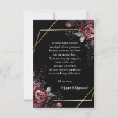 死まで | Gothic Black 結婚フローラ サンキューカード (裏面)