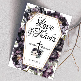 死まで | Gothic Black Peonies棺ありがとう サンキューカード