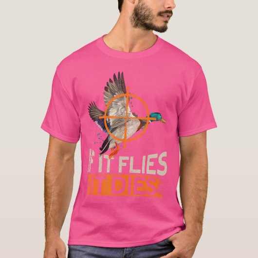 死もしぬアヒルおもしろい狩り Tシャツ (正面)